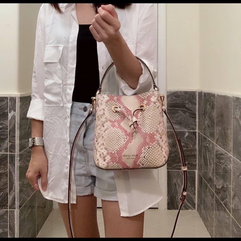 Kate Spade Eva Snake Small Bucket Bag - Picture 2 of 8